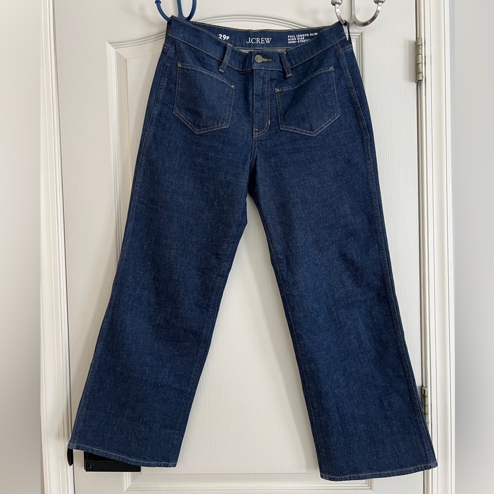Jcrew Petite full-length slim-wide jean with patch pockets, 29P - Picture 4 of 8